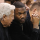 BOSTON, MA - Rapper Meek Mill talks with New England Patriots owner Robert Kraft during Game Two of the Eastern Conference Second Round of the 2018 NBA Playoffs between the Boston Celtics and the Philadelphia 76ers at TD Garden on May 3, 2018 in Boston, Massachusetts. The Celtics defeat the 76ers 108-103.